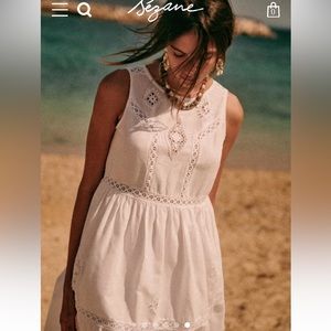 Sezane white midi Zarri dress XL/ 46